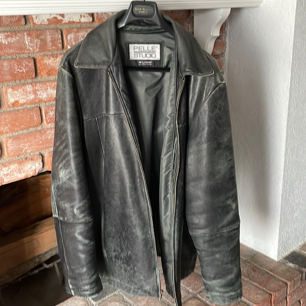 Black Leather Jacket Distressed